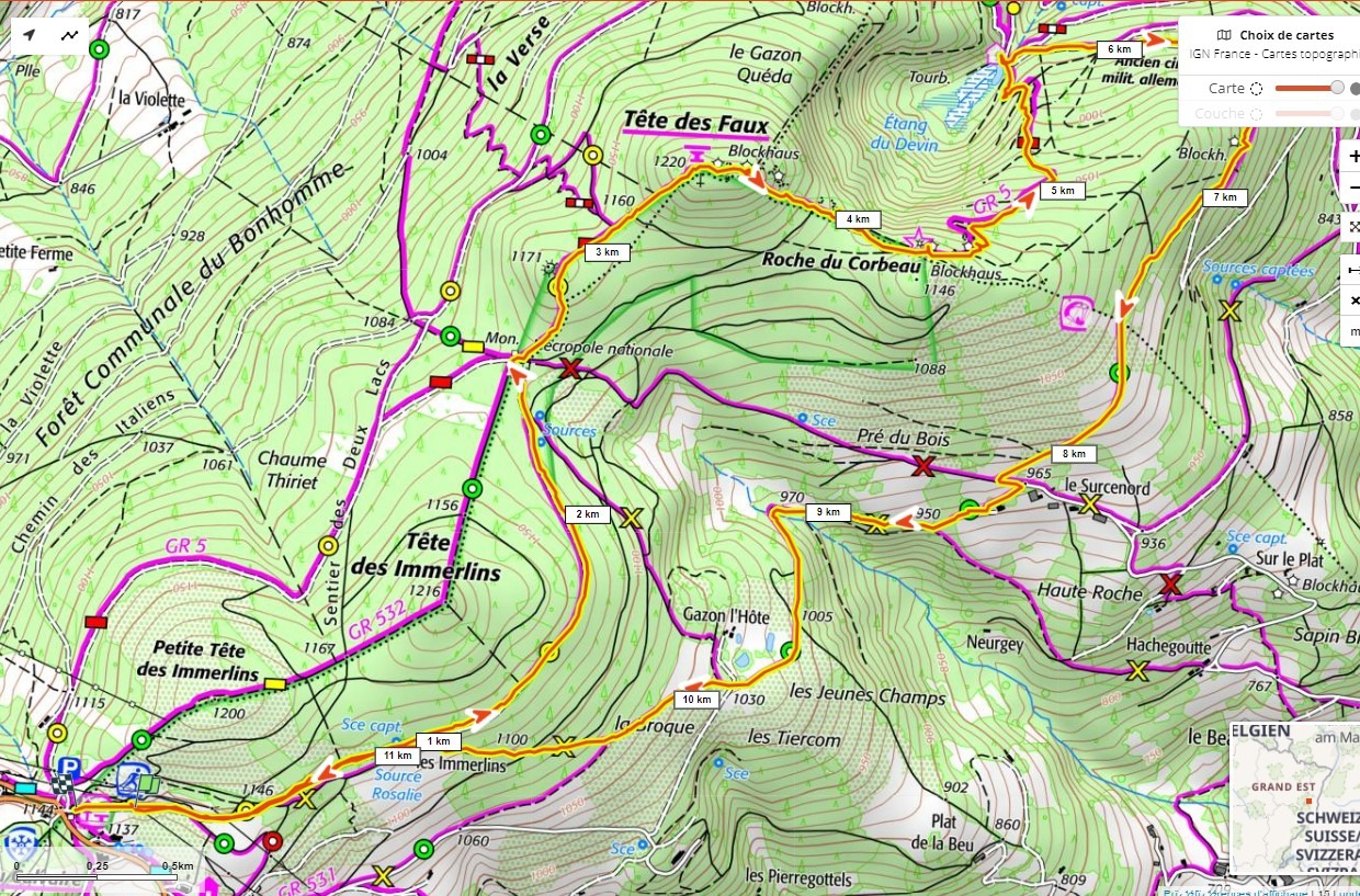 Circulaire Tête des Faux / 13km / dénivelé+ 450m / Diff moyenne